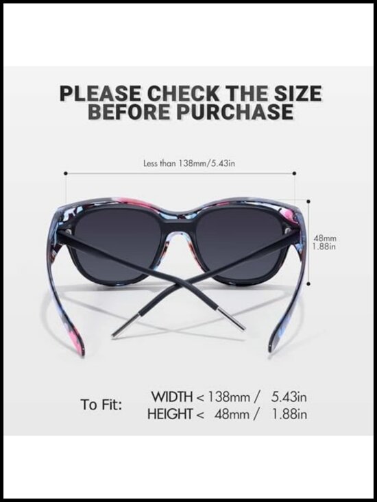 Polarized Fit Over Sunglasses for Women Oversized UV Protection Driving main image 4
